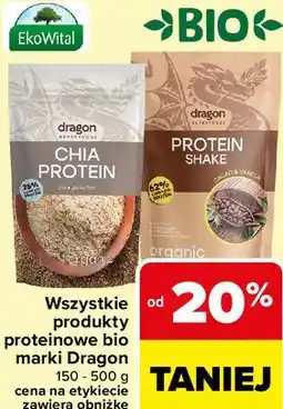Carrefour Wszystkie produkty proteinowe bio marki Dragon oferta