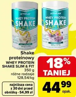 Carrefour Shake proteinowy WHEY PROTEIN SHAKE SLIM & FIT 350 g różne rodzaje oferta