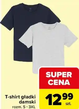 Carrefour T-shirt gładki damski rozm. S - 3XL oferta
