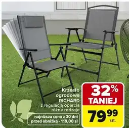 Carrefour Krzesło ogrodowe z regulacją oparcia różne rodzaje oferta