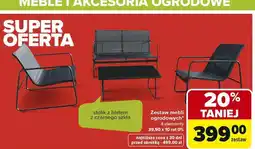 Carrefour Zestaw mebli ogrodowych stolik z blatem z czarnego szkła, 4 elementy oferta