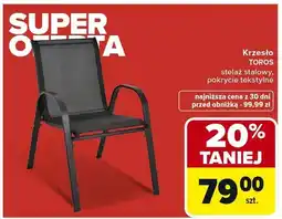 Carrefour Krzesło stelaż stalowy, pokrycie tekstylne oferta