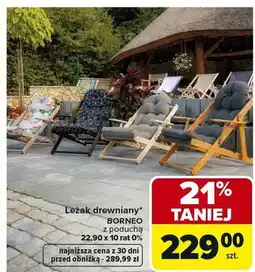 Carrefour Leżak drewniany z poduchą oferta