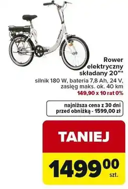 Carrefour Rower elektryczny składany 20 oferta
