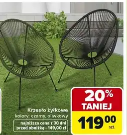 Carrefour Krzesło żyłkowe kolor czarny, oliwkowy oferta