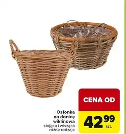 Carrefour Osłonka na donicę wiklinowa stojąca i wisząca różne rodzaje oferta