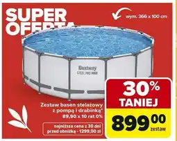 Carrefour Zestaw basen stelażowy z pompą i drabinką oferta