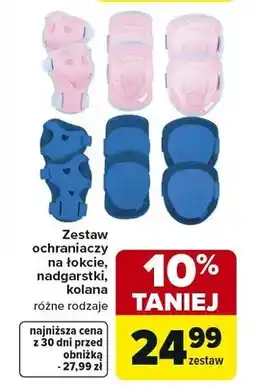 Carrefour Zestaw ochroniaczy na łokcie, nadgarstki, kolana różne rodzaje oferta