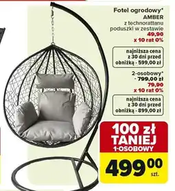 Carrefour Fotel ogrodowy Amber z technorattanu poduszki w zestawie oferta