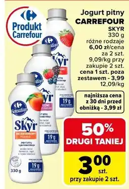 Carrefour Jogurt pitny różne rodzaje oferta