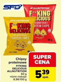 Carrefour Chipsy proteinowe FitKing Delicious Allnutrition różne rodzaje oferta