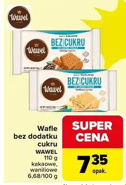 Carrefour Wafle bez dodatku cukru Wawel różne rodzaje oferta