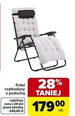 Carrefour Fotel rozkładany z poduchą oferta