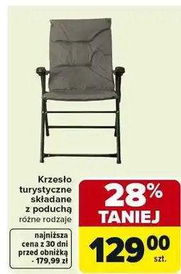 Carrefour Krzesło turystyczne składane z poduchą oferta