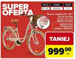 Carrefour Rower miejski 26, 28 Alice Colors oferta