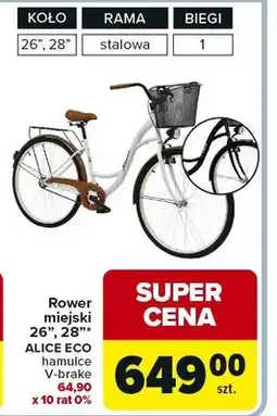 Carrefour Rower miejski 26, 28 Alice Eco oferta
