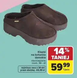 Carrefour Klapki na koturnie damskie nieocieplane oferta