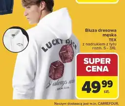 Carrefour Bluza dresowa męska z nadrukiem z tyłu oferta
