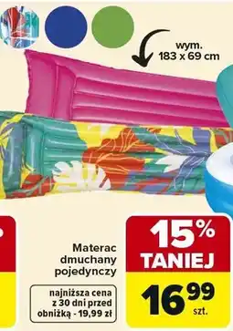 Carrefour Materac dmuchany pojedynczy oferta