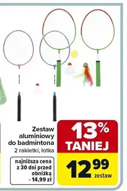 Carrefour Zestaw aluminiowy do badmintona 2 rakietki, lotka oferta