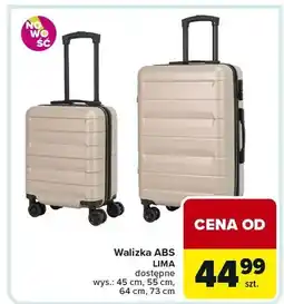 Carrefour Walizka ABS Lima dostępne wys.: 45 cm, 55 cm, 64 cm, 73 cm oferta