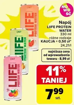 Carrefour Napój Liife Protein Water różne rodzaje oferta