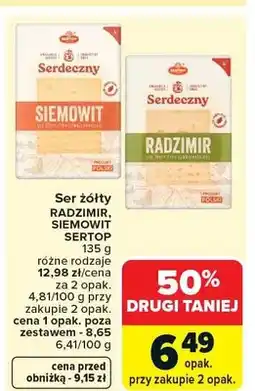 Carrefour Ser żółty Radzimir, Siemowit, Sertop oferta