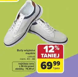 Carrefour Buty wiązane męskie casual oferta