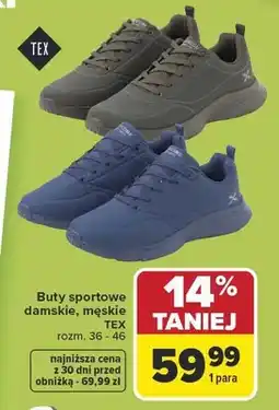 Carrefour Buty sportowe damskie, męskie oferta