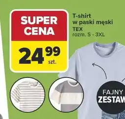 Carrefour T-shirt w paski męski oferta