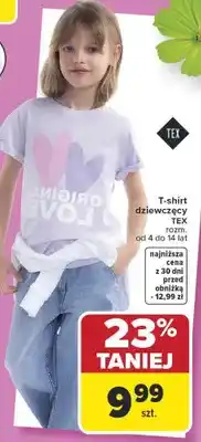Carrefour T-shirt dziewczęcy TEX 23% taniej oferta
