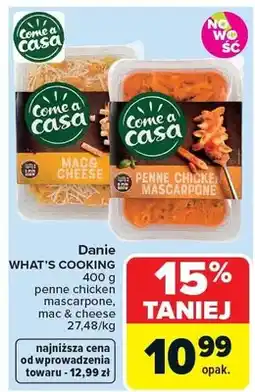 Carrefour Danie What's Cooking penne chicken mascarpone, mac & cheese oferta
