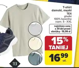 Carrefour T-shirt damski, męski gładki 100% bawełny rozm. S - XXL oferta