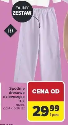 Carrefour Spodnie dresowe dziecięce TEX oferta