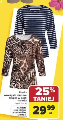 Carrefour Bluzka wzorzysta damska, bluzka w paski damska oferta