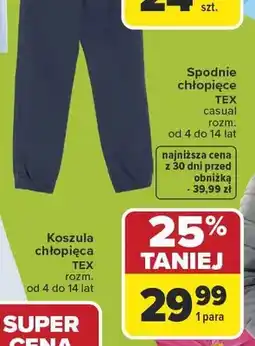 Carrefour Spodnie chłopięce casual oferta