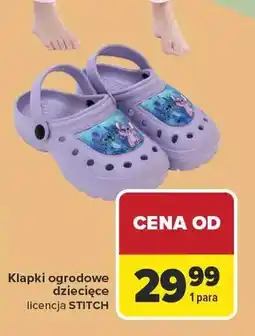 Carrefour Klapki ogrodowe dziecięce licencja STITCH oferta