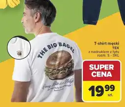 Carrefour T-shirt męski z nadrukiem z tyłu oferta
