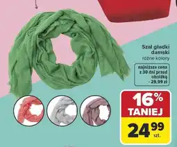 Carrefour Szal gładki damski różne kolory oferta