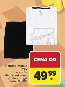 Carrefour Piżama męska TEX koszulka z długim rękawem + spodnie długie oferta