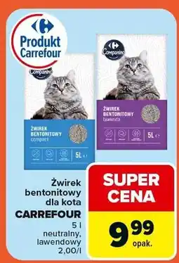 Carrefour Żwirek bentonitowy dla kota neutralny, lawendowy oferta