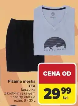 Carrefour Piżama męska TEX koszulka z krótkim rękawem + szorty krótkie oferta