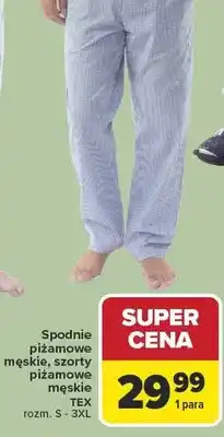 Carrefour Spodnie piżamowe męskie, szorty piżamowe TEX oferta