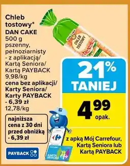 Carrefour Chleb tostowy pszenny, pełnoziarnisty oferta