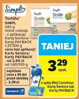 Carrefour Tortilla Simply oferta