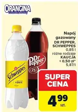 Carrefour Napój gazowany DR PEPPER, SCHWEPPES 0,85 l różne rodzaje oferta