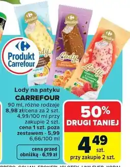 Carrefour Lody na patyku różne rodzaje oferta