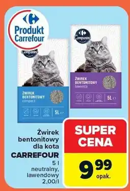Carrefour Żwirek bentonitowy dla kota neutralny, lawendowy oferta