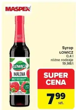 Carrefour Syrop ŁOWICZ 0,4 l różne rodzaje oferta