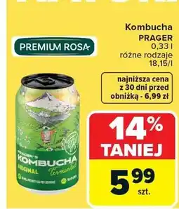 Carrefour Kombucha PRAGER 0,33 l różne rodzaje oferta